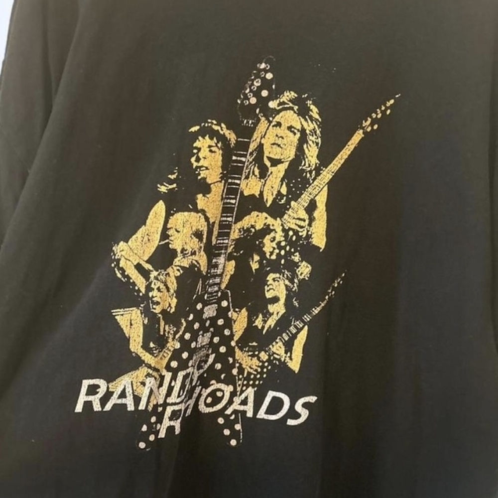 RARE! VINTAGE Randy Rhoads 4XL black graphic Mens T-Shirt 80's Metal Guitar OZZY